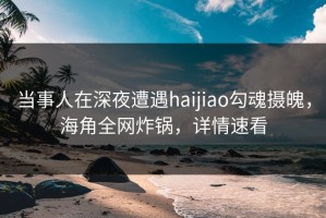 当事人在深夜遭遇haijiao勾魂摄魄，海角全网炸锅，详情速看