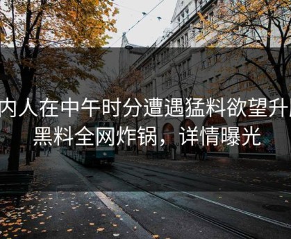 圈内人在中午时分遭遇猛料欲望升腾，黑料全网炸锅，详情曝光