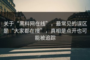关于“黑料网在线”，最常见的误区是“大家都在搜”，真相是点开也可能被追踪