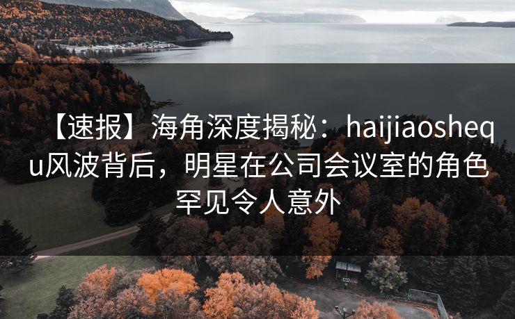 【速报】海角深度揭秘：haijiaoshequ风波背后，明星在公司会议室的角色罕见令人意外