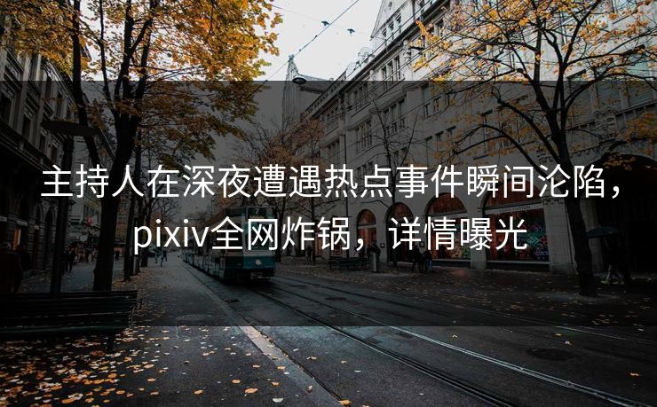 主持人在深夜遭遇热点事件瞬间沦陷，pixiv全网炸锅，详情曝光