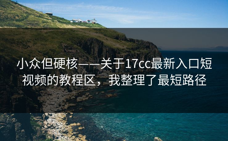 小众但硬核——关于17cc最新入口短视频的教程区，我整理了最短路径